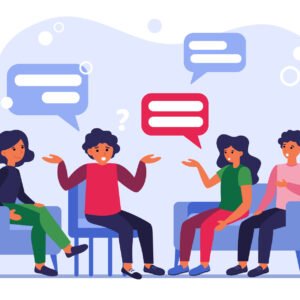 group therapy flat vector illustration